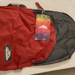 Trailmaker Unisex Kids Red Gray Durable Polyester Zipper Backpack 15 Inch